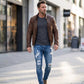 🎉Nieuwjaars Cadeau 50% KORTING!👖Stijlvolle Ripped Skinny Jeans voor Heren: Modern Gescheurd Ontwerp + Comfortabel Katoen – Voor Een Stoere Casual Look!