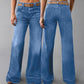 🎉Nieuwjaars Cadeau 50% KORTING!👖Retro Flare Jeans Dames – Slank Effect, Comfortabele Stretch & Utilitaire Zakken!