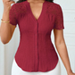🌼LAATSTE DAG AANBIEDING - 60% KORTING👚Dames blouse met V-hals, kanten mouwen en knoopsluiting