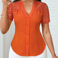 🌼LAATSTE DAG AANBIEDING - 60% KORTING👚Dames blouse met V-hals, kanten mouwen en knoopsluiting