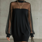 🎁2026 Nieuw binnen 50% KORTING💥Doorzichtige Mesh Mock Neck Minijurk