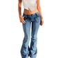 Casual damesjeans met lage taille en flare