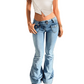 Casual damesjeans met lage taille en flare