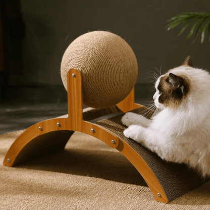 🐱 NU 38% KORTING! 💖 Natuurlijke sisal krabpaal voor katten met kartonnen pad – Bevredigt de krabbehoefte, duurzaam sisal en beschermt meubels 🧶