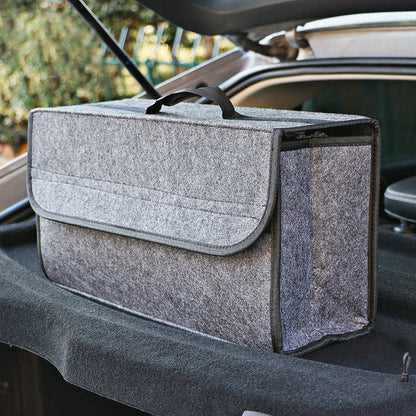🚗📦Collapsible Synthetic-Felt Car Trunk Organizer | Adjustable Inner Dividers for Neat Rear Cargo Organization🔧