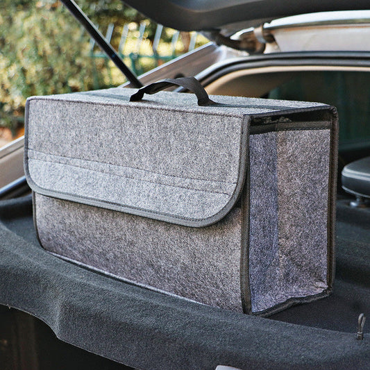 🚗📦Collapsible Synthetic-Felt Car Trunk Organizer | Adjustable Inner Dividers for Neat Rear Cargo Organization🔧