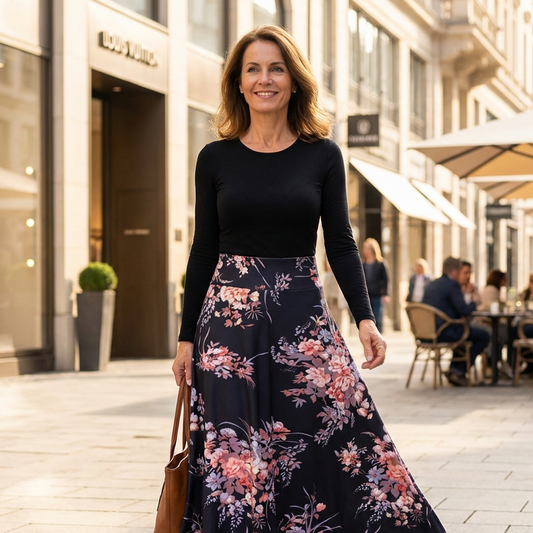 💃2-in-1 Damesjurk met Lange Mouwen en Bloemenprint🌸