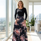 💃2-in-1 Damesjurk met Lange Mouwen en Bloemenprint🌸