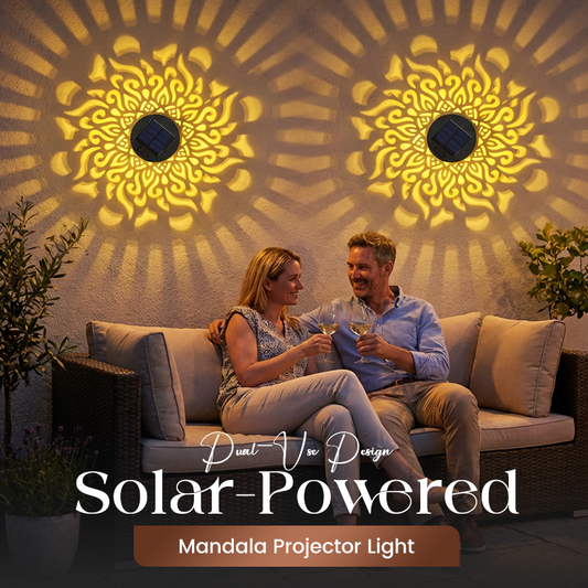 💎 50% RABATT! 💎 Solar-Mandalaleuchte für Garten & Terrasse – 2-in-1 Boden- & Wandleuchte mit Vintage-Projektion, IP65 & Rostfrei 🌿🌙