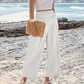 Casual Cropped Broek met Hoge Taille en Rechte Pijpen voor Dames