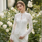 Elegante Kanten Blouse met Trompetmouwen