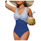 ✨👙【Aanbieding】🌈Badpak met Buikcorrigerende Plooien | V-hals | 12 Kleuren🌊