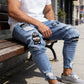 Heren skinny jeans met scheuren