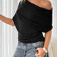 Dames Asymmetrische Off-Shoulder Vleermuismouw Top