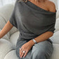 Dames Asymmetrische Off-Shoulder Vleermuismouw Top
