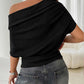 Dames Asymmetrische Off-Shoulder Vleermuismouw Top