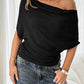 Dames Asymmetrische Off-Shoulder Vleermuismouw Top