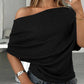 Dames Asymmetrische Off-Shoulder Vleermuismouw Top