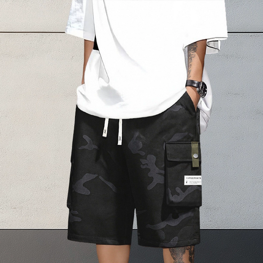 Heren Cargo Short Camouflage met Trekkoord