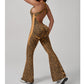 Trainingsjumpsuit voor dames met cheetahprint en ingebouwde beha