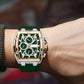Modern horloge met tonneau-vormige kast – tonneau-design, chronograaf en siliconen band