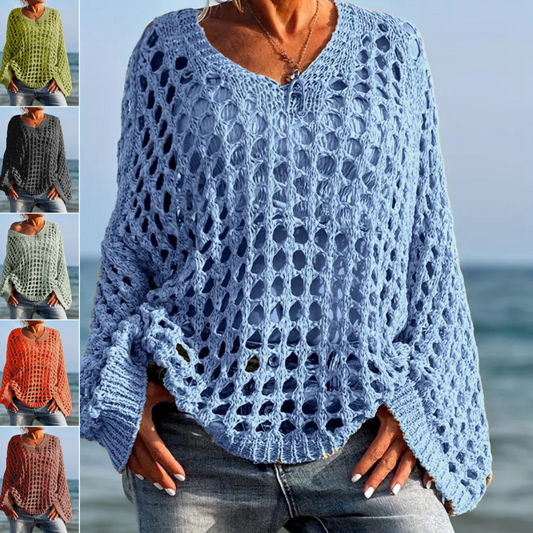 Casual effen gebreide top voor dames