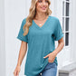 Dames V-hals Korte Mouw Casual T-shirt