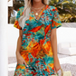 Dames casual losse jurk met korte mouwen