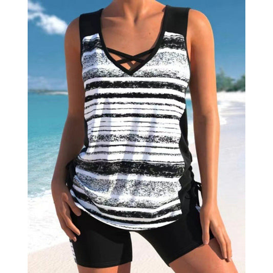 🥳ZOMERUITVERKOOP🥳💞Meer dan 50.000 verkocht!🔥Dames tankini met print, tweedelig badpak