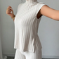 📢📢44% OFF !! ⏰Elegant Mock Neck Top & Wide-Leg Pants 2-Piece Set