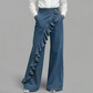 👖 50% OFF NOW! 💙 Women's Asymmetrical Ruffle Wide-Leg Denim Pants – High-Waisted, Premium Denim & Functional Pockets ✨