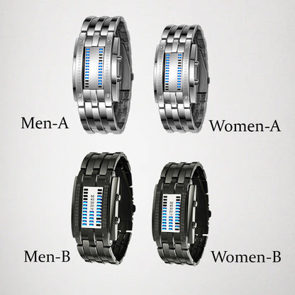 ⌚ Beperkte tijd 50% korting! ✨ Horloge voor heren - binaire led, roestvrij staal, blauw licht, sportief, waterbestendig, modern ⚡