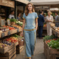 Dames Casual 2-delige Set – Contrasterende biezen, zachte stof