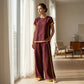 Dames Casual 2-delige Set – Contrasterende biezen, zachte stof