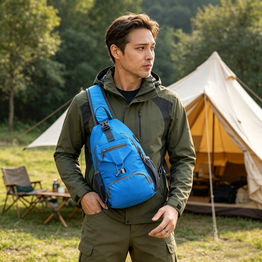 🥳SUMMER HOT SALE🥳💞50K+ VERKOCHT!💥50% KORTING! 🔥 Heren Outdoor Sling Bag – Multifunctioneel, Waterafstotend, Ademend Rugpaneel 🌦️
