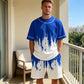 Heren T-shirt en Korte Broek Set met Grafische Print
