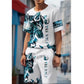 Heren T-shirt en Korte Broek Set met Grafische Print