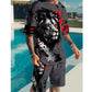 Heren T-shirt en Korte Broek Set met Grafische Print