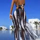 👙 TIJDELIJK 50% KORTING! ✨ Gestreept Tweedelig Badpak – Striknek, Ringdetail, Hoge Stretch 🌊
