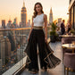 ⏳Time-Limited Special⏰Women's Wide-Leg Pants – Flowy, Gold Trim, Elegant, Versatile 🍂