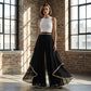 ⏳Time-Limited Special⏰Women's Wide-Leg Pants – Flowy, Gold Trim, Elegant, Versatile 🍂