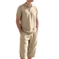 Casual linnen set met overhemd en broek voor here