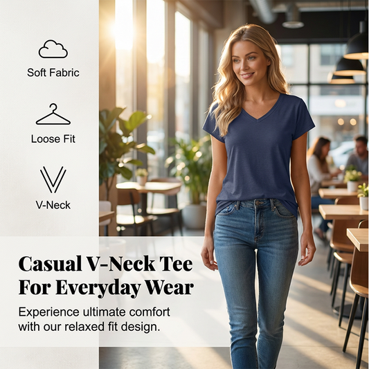 ✨👚 Women's Casual V-Neck Short Sleeve T-Shirt 💫