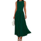 Women's Elegant Ruched Waist Dress with Pockets