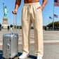 🛒 45 % korting 👖Herenbroek met elastische tailleband en trekkoord, recht model