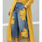 🎁2026 Nieuw binnen 50% KORTING💥Wide-Leg Jeans voor Dames met Artistieke Bloemenprint