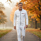 Casual Herenset met Bedrukte Jas met Rits en Broek