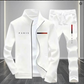 Casual Herenset met Bedrukte Jas met Rits en Broek