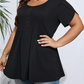 👚✨ Dames Geplooide Voorkant Pofmouw T-shirt – Elegant, Losse Pasvorm, Veelzijdig 🌸💨