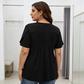 👚✨ Dames Geplooide Voorkant Pofmouw T-shirt – Elegant, Losse Pasvorm, Veelzijdig 🌸💨